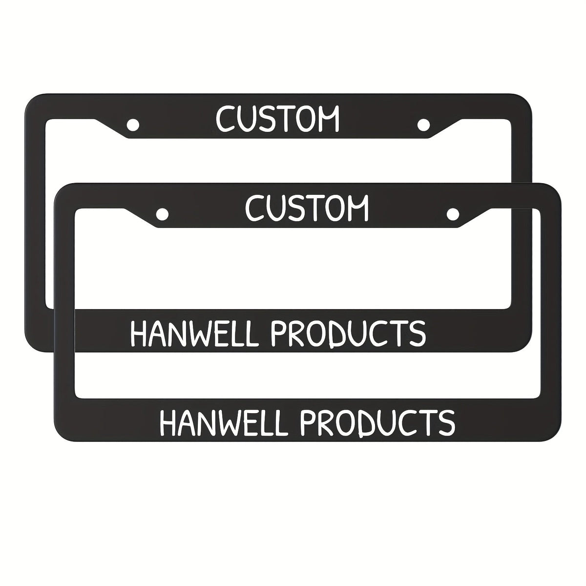 Custom License Plate Frame – 6 Font Styles, Heavy-Duty Weather-Resistant Car Tag Holder, Personalized Front & Rear License Plate Border