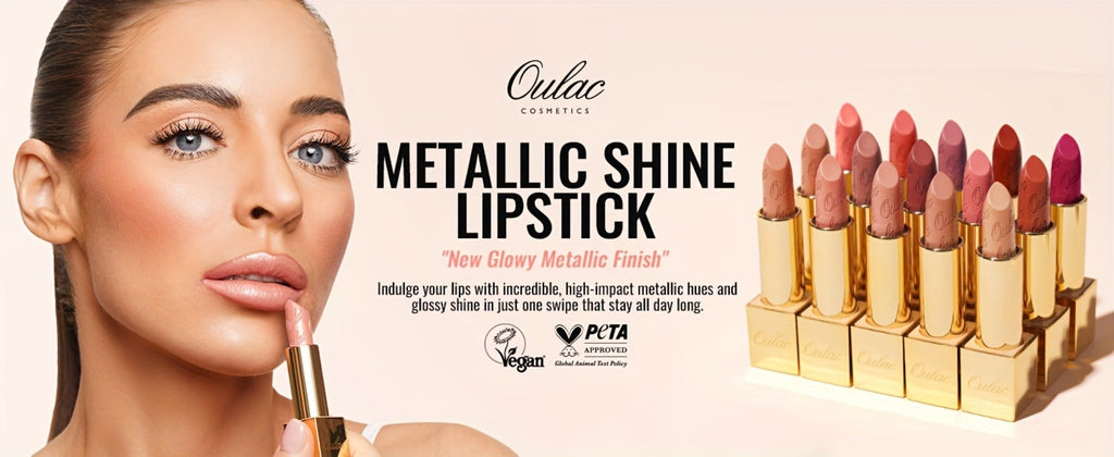 Lipstick Set, Oulac 3-Piece Metallic Finish Collection with Set 4 or Set 5 Color Selections