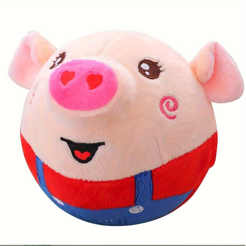 Dog Toy USB-Rechargeable Bouncing Character Ball with Recording and Music Modes in Five Styles