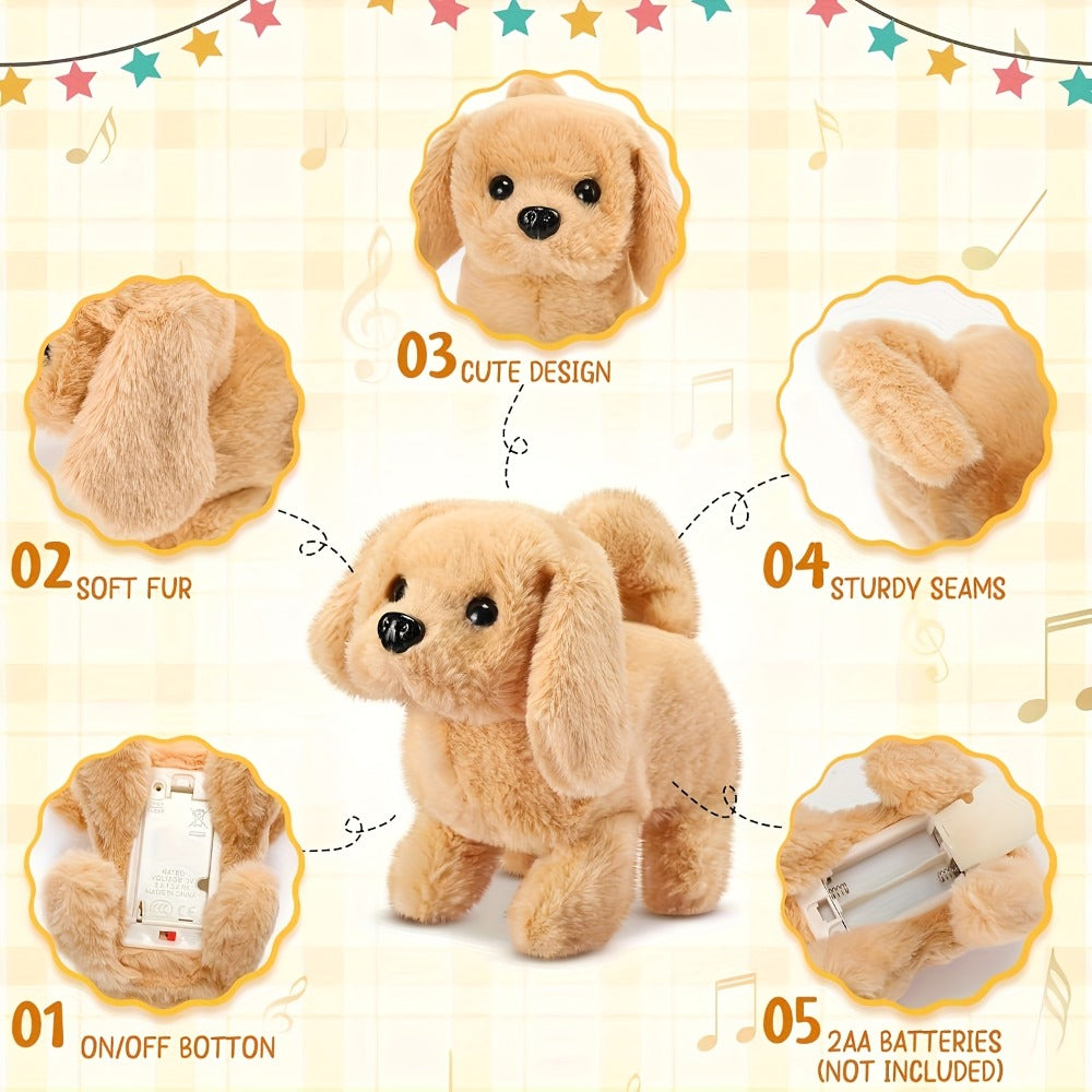 Plush Electric Puppy Toy That Walks & Barks, Interactive Electronic Pet with Plush & Gift Box, Parent-Child Companion