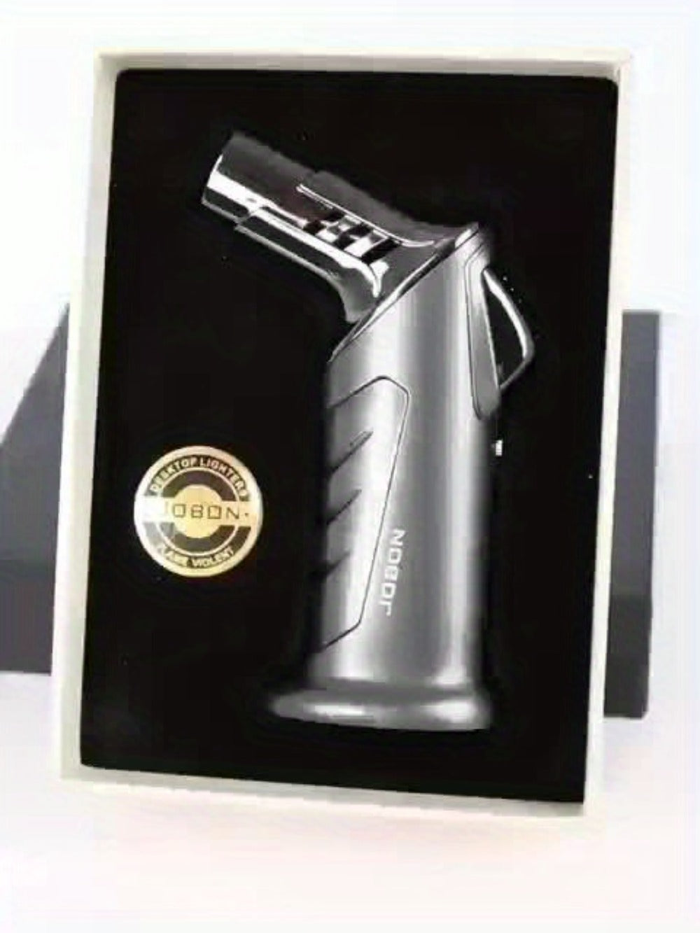 Butane Torch Lighter with Gift Box - Jobon Adjustable Flame Kitchen Torch, BBQ Camping Lighter for Men
