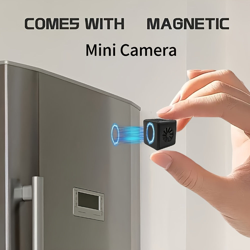 2K Mini Magnetic Security Camera, Continuous Video Recording, Night Vision, 2.4G WiFi, USB & Battery Dual Power
