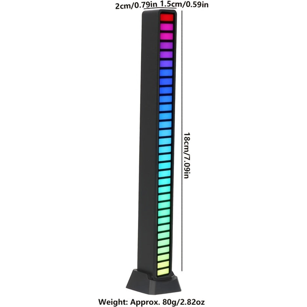 Sound Activated RGB Ambient Light Bars 2/4 Pack, Music Rhythm Sync USB Plug & Play, Color Changing Atmosphere Lights for Gaming Room