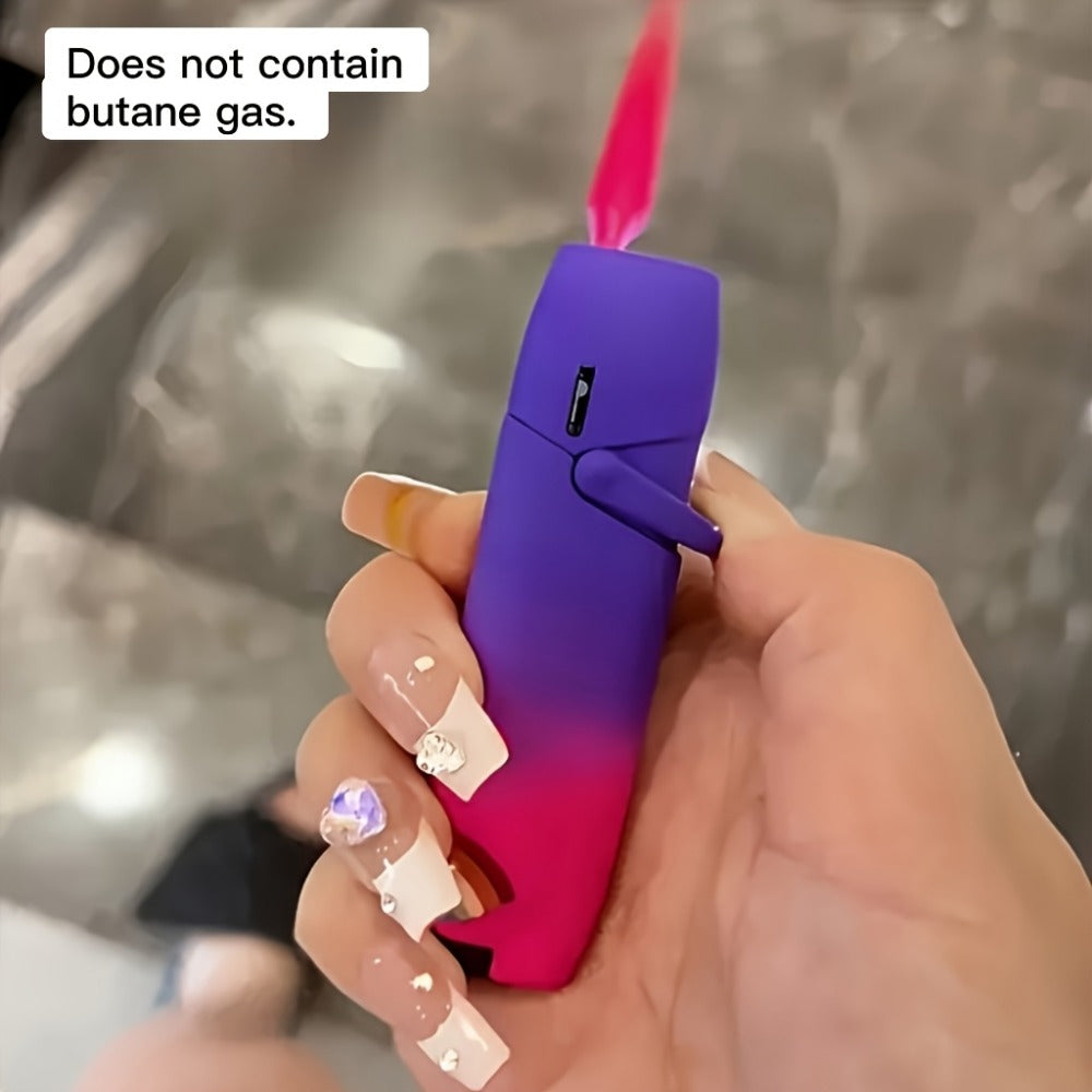 Cute Jet Torch Lighter for Women, Compact Windproof Adjustable Flame Lighter, Portable Refillable Butane Torch for Camping