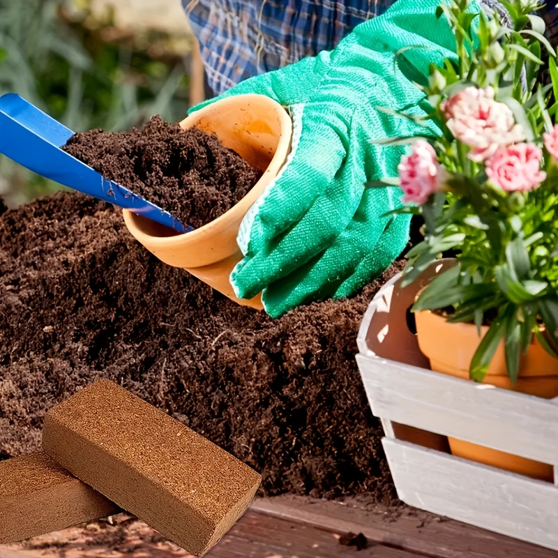 Coco Coir Bricks Natural Coconut Fiber Planting Soil | Compressed Coir Block Expands 6x for Hydroponics Potting Mix Garden Beds | 200g 400g