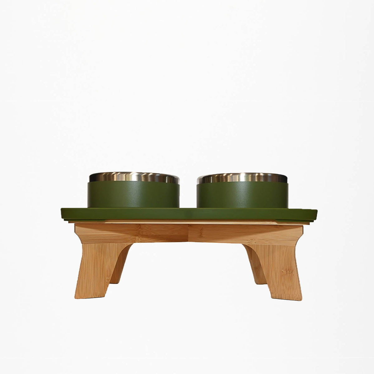Elevated Pet Slow Feeder and Bowl Set Olive Green / Small (1-2 Cups) / 6 inches