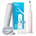 Electric Toothbrush with Three Modes, Four Round Brush Heads, 600mAh Battery, Smart Timer and IPX7 Rating