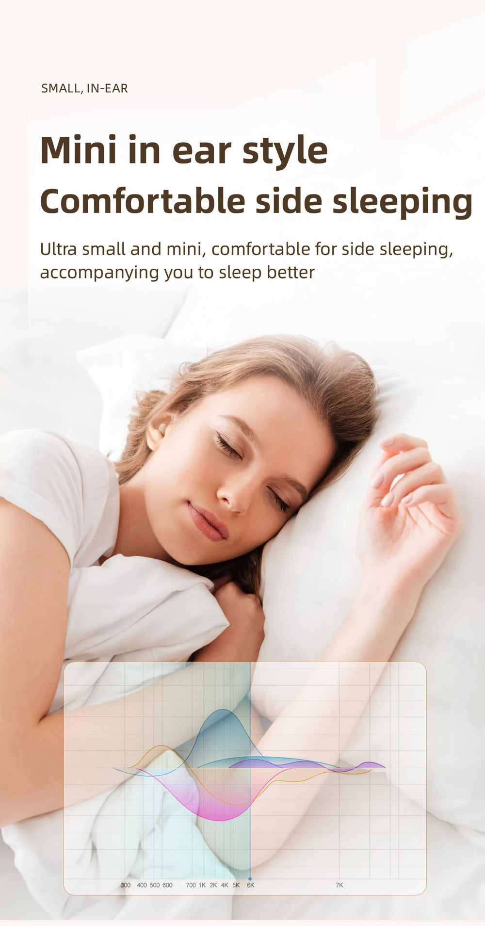 Wireless Earbuds MSHUKCOE 2-in-1 Mini Sleep Style with Touch Controls and Black, Khaki or Purple Choices