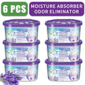 Moisture Absorber Dehumidifier Box 6-Pack, Odor Eliminator & Humidity Controller for Closet, Bathroom