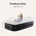 Air Mattress with Coil Beam Support, Plush Velvety Top Bottom - Guest Bed Inflatable Mattress for Camping & Home