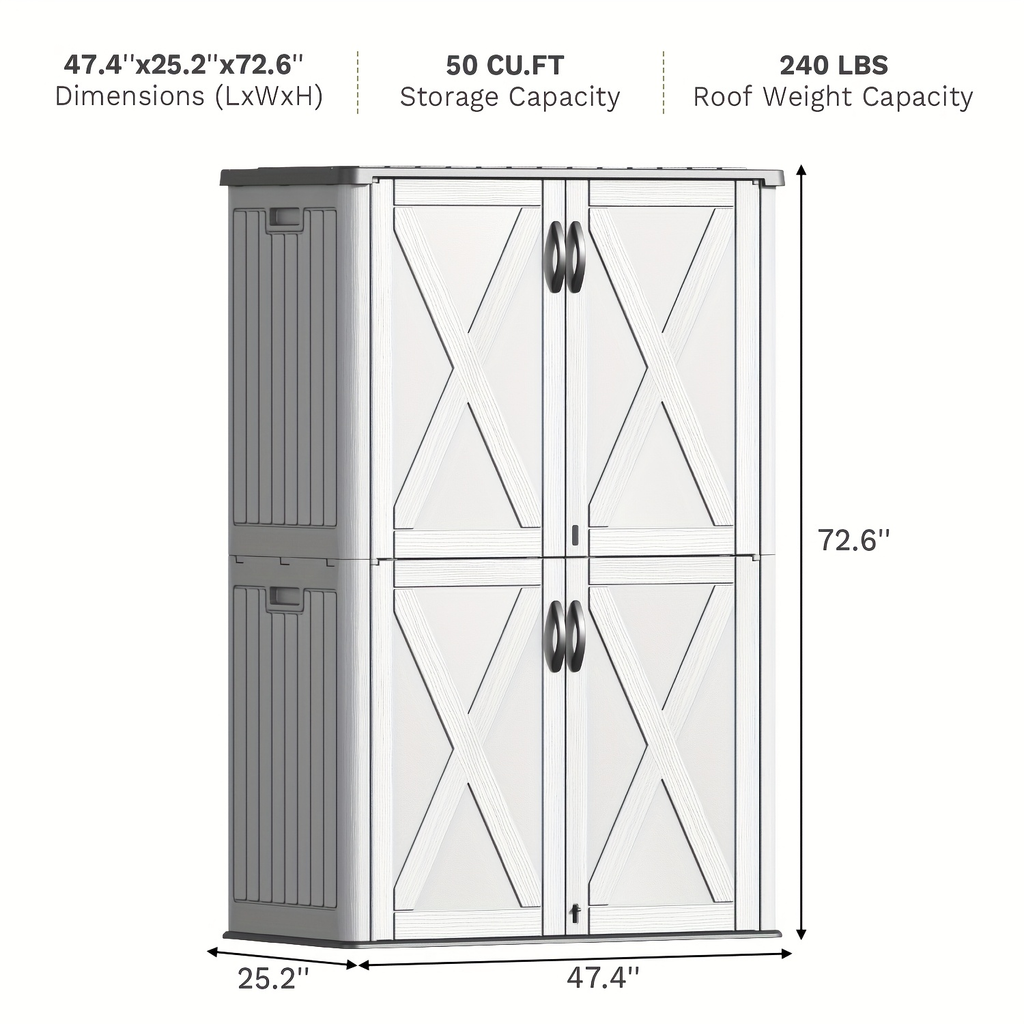 Resin Deck Box Lockable Outdoor Storage, for Garden, Patio and Yard Use, with the Listed Configuration