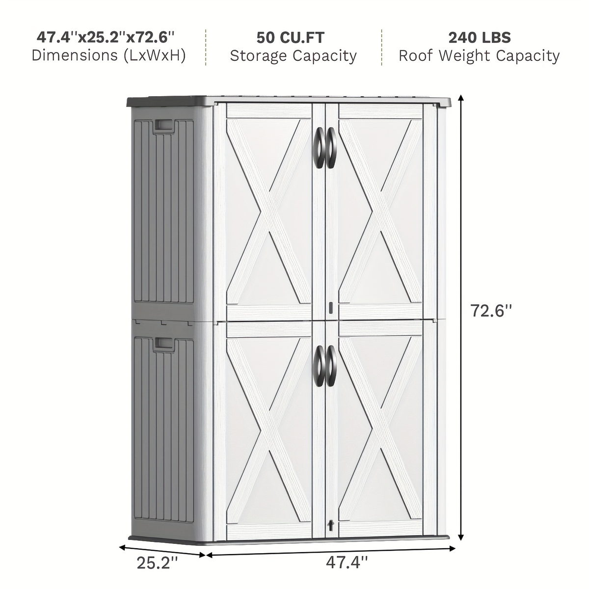 Resin Deck Box Lockable Outdoor Storage, for Garden, Patio and Yard Use, with the Listed Configuration