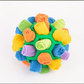 Dog Toy Fabric Snuffle Ball Treat Dispenser and Slow Feeder in Five Colors for Dogs and Puppies