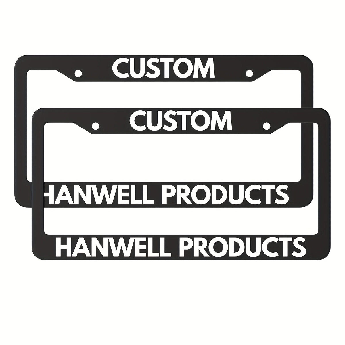 Custom License Plate Frame – 6 Font Styles, Heavy-Duty Weather-Resistant Car Tag Holder, Personalized Front & Rear License Plate Border
