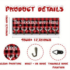 Christmas Stocking Wall Rack with Six Hooks, Red Plaid Sign and The Stockings Were Hung Text