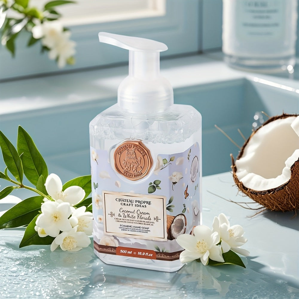 Moisturizing Foaming Hand Soap 500ml with Coconut Oil – Cruelty-Free Foam Soap for Bathroom & Kitchen | 8 Fresh Scents: Vanilla, Citrus