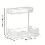 Two-Tier Sliding Under-Sink Organizer in Black, White or Gray with One- or Two-Pack Options