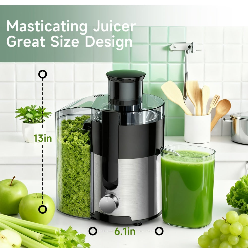 Juicer Machine 500W Centrifugal Juice Extractor with Pulp Separation 3-Inch Wide Mouth 3-Speed Settings Easy to Clean Detachable Parts High