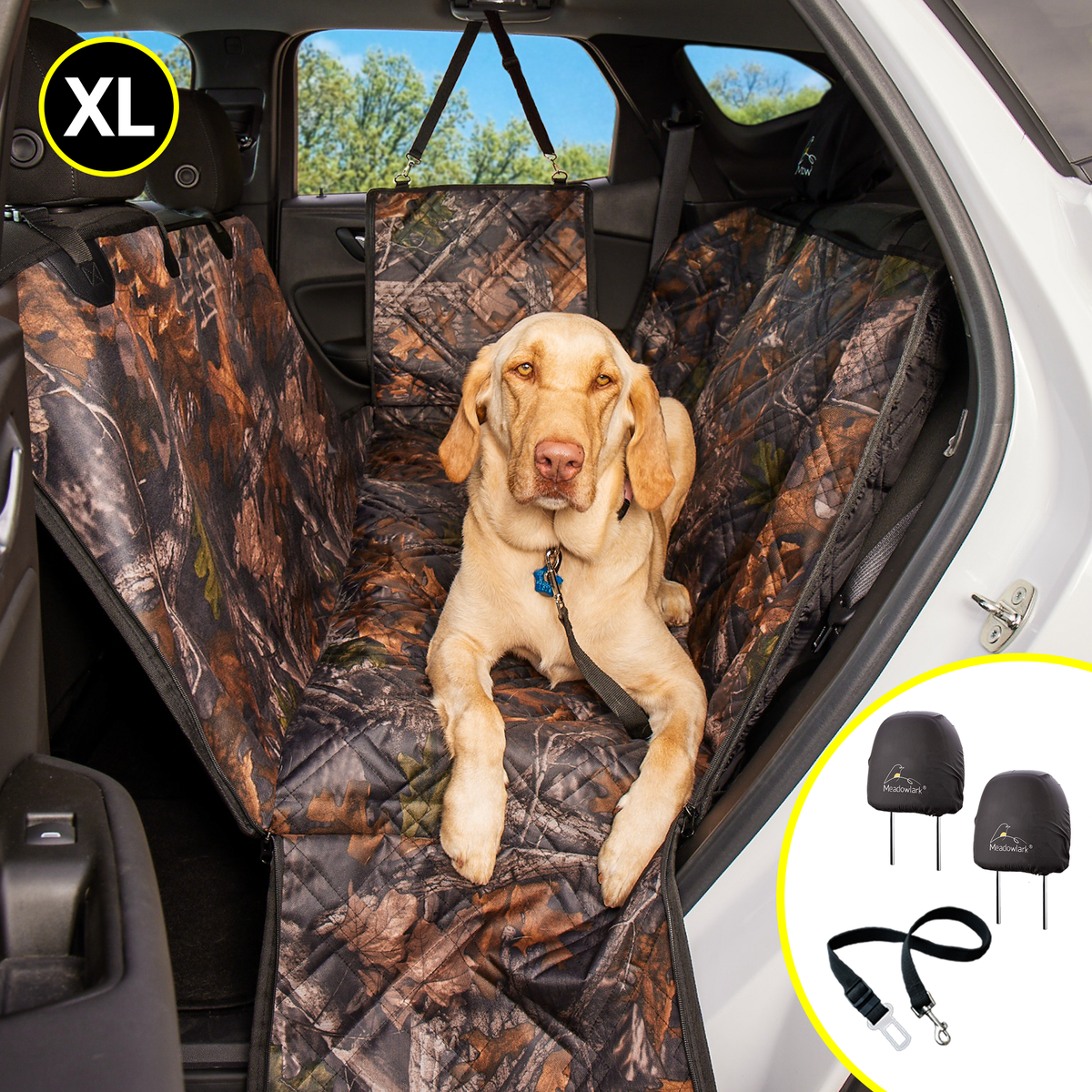 Waterproof Dog Car Seat Hammock XL / Brown Camo