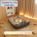 Thickened Dog Bed for Winter Warmth – Soft Polyester Fiber Fill, Collapse-Resistant, Machine Washable Cat & Dog Bed for Large Breeds