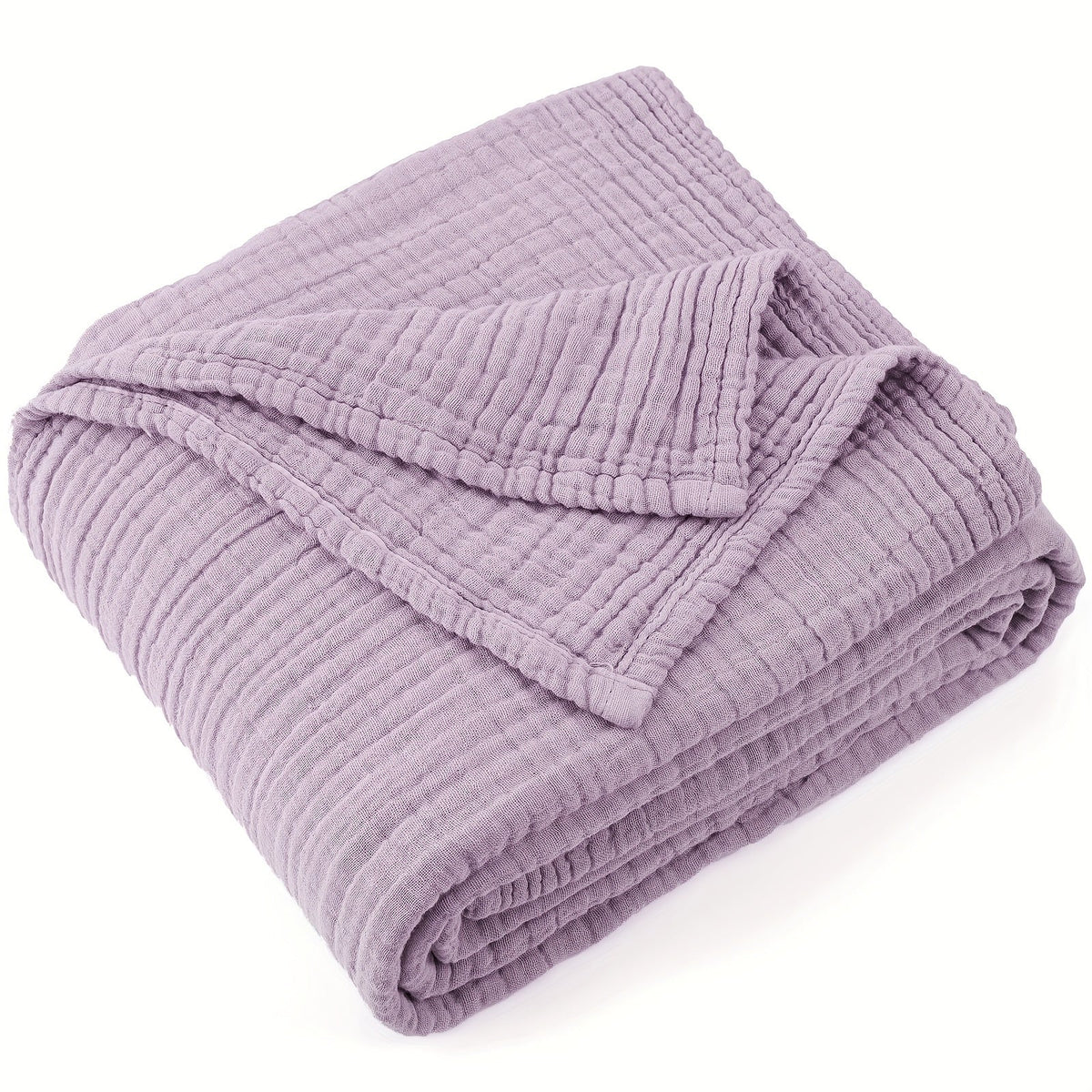 Muslin Blanket 100% Cotton 6-Layer, Breathable Gauze Throw for Couch & Bed, All Season, 13 Colors