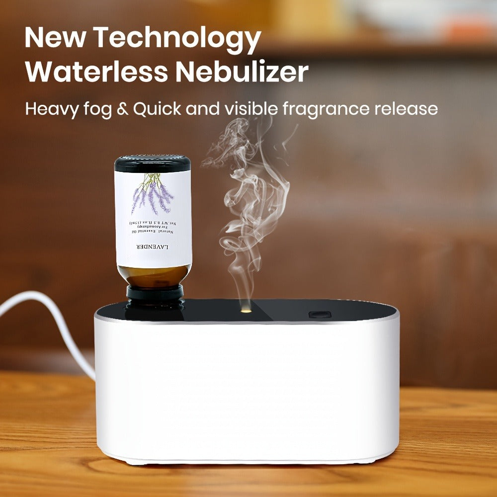Waterless Essential Oil Diffuser, Smart Aroma Diffuser with 3 Modes, Auto Cycle Atomizer & Colorful LED Lights for Home Office Car Yoga