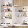 Floating Shelves Set of 5 Wall Mounted 4.7 Inch Tiered Display Shelves Vintage Style Wall Storage Rack for Bedroom, Living Room, Kitchen