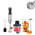 Silver Immersion Blender Set with 1000ml Beaker, 450ml Chopper, Whisk and Frother Attachments