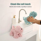 Microfiber Kitchen Towels Super Absorbent Cute Puppy Cartoon Design Dish Towels for Kitchen Bathroom Hand Towel Knit Fabric Quick Dry Blue