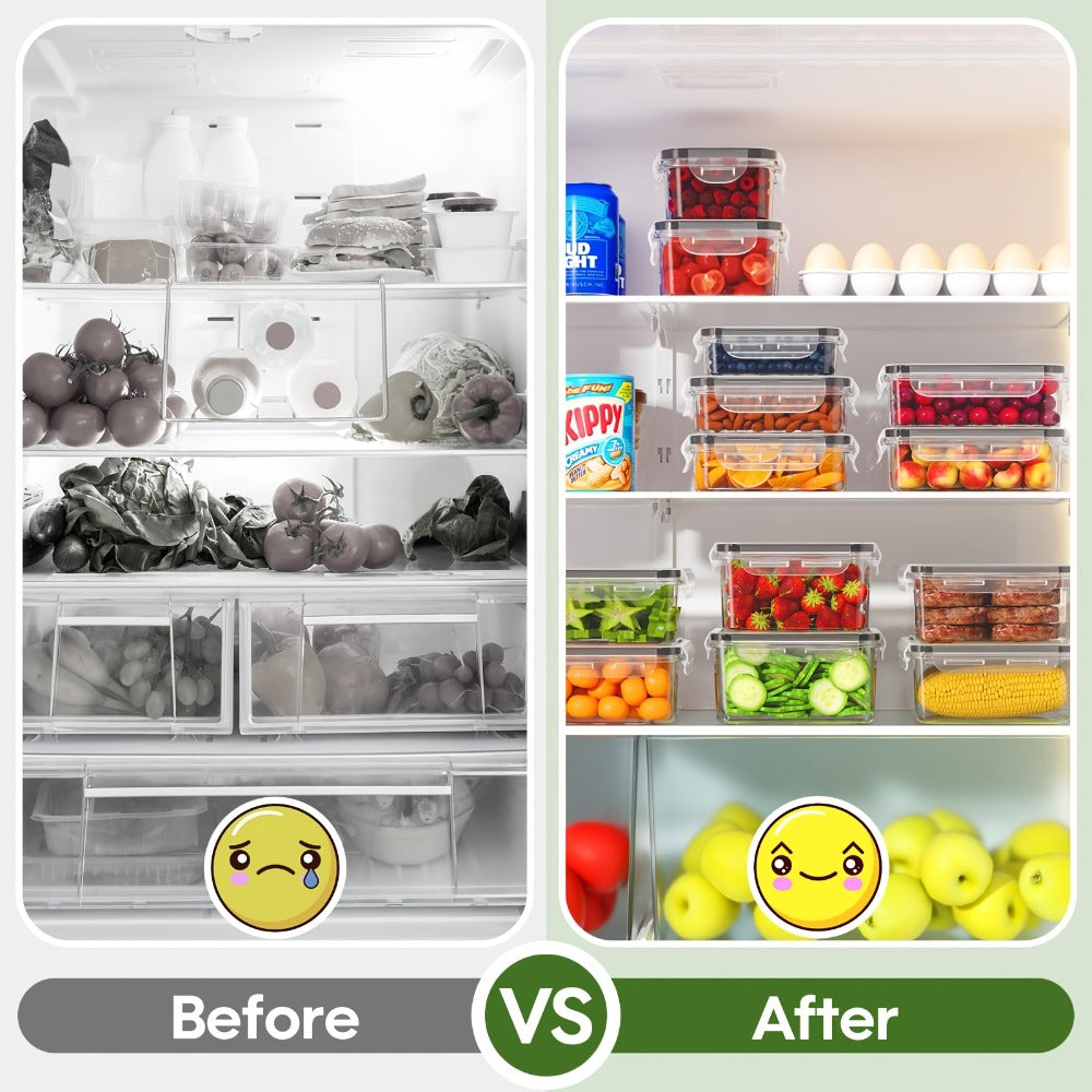 Food Storage Containers with Lids Airtight Plastic Meal Prep Containers Stackable Leak Proof BPA Free for Pantry Kitchen Refrigerator