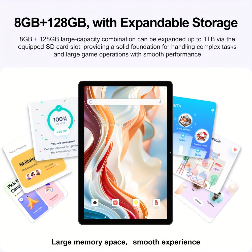Android Tablet 10.1-Inch with Android 16, Octa-Core CPU, 7000mAh Battery and RAM or Storage Options