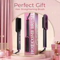6-Setting Ionic Hair Straightener Brush with Fast Heat-Up & Anti-Scald Protection, for Home, Travel and Salon Hair Styling