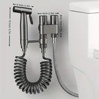 Bidet Toilet Spray Gun Angle Valve One In Two Out Handheld Flusher Booster Sprayer for Toilet for Entryways, Bedrooms and Living Spaces