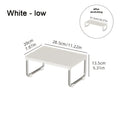 Expandable Countertop Shelf Riser with Short Legs, White or Cream Finish and 11.2- to 20.3-Inch Width