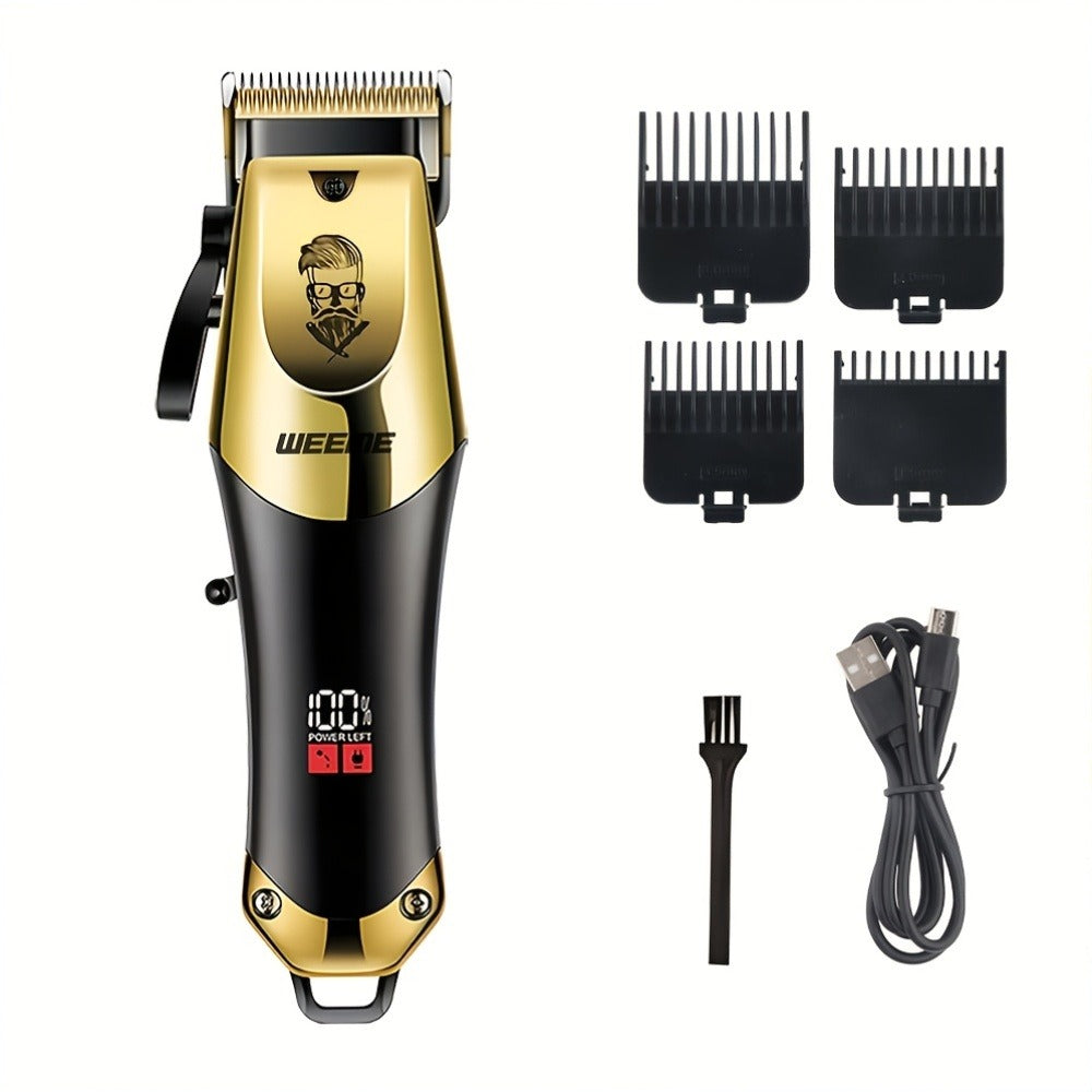 Men's Grooming Kit USB Rechargeable Hair Clipper Set with Nose Trimmer Electric Shaver Detail Trimmer 8 Limit Combs Professional Haircut Kit