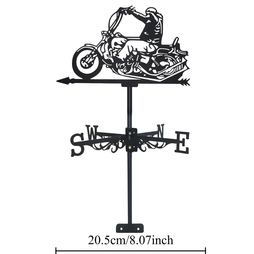 Weathervane | Metal Motorcycle Garden Yard Roof Wind Direction Decor