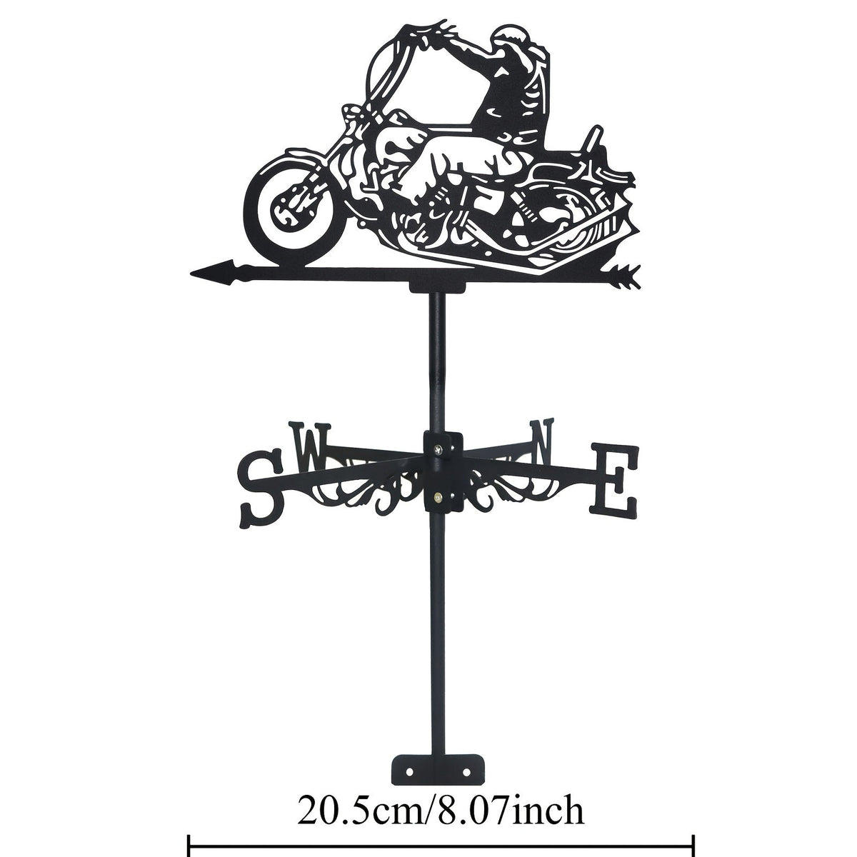 Weathervane | Metal Motorcycle Garden Yard Roof Wind Direction Decor