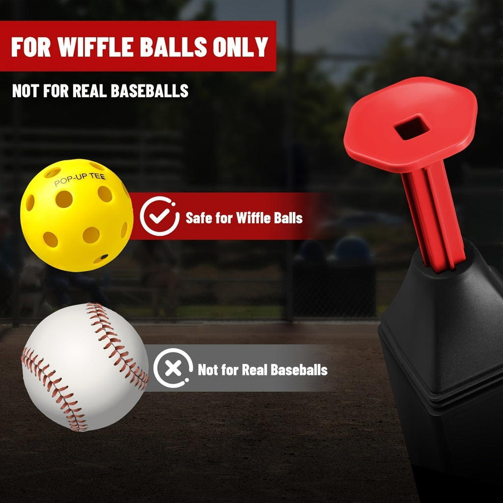 Baseball Softball Hitting Tee with Popper & 12 Mini Balls | Launches Up to 40 Inches High | No Battery Required | Kids Youth Batting
