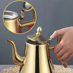 Stainless Steel Tea Kettle with Filter, Tea Pot Coffee Pot Cold Water Pitcher for Home Hotel Restaurant
