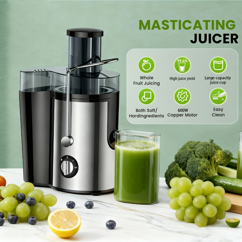 Juicer Machine Wide Mouth Juice Extractor Blender Food Processor 3-Speed Settings Easy Clean One-Touch Operation Multi-function