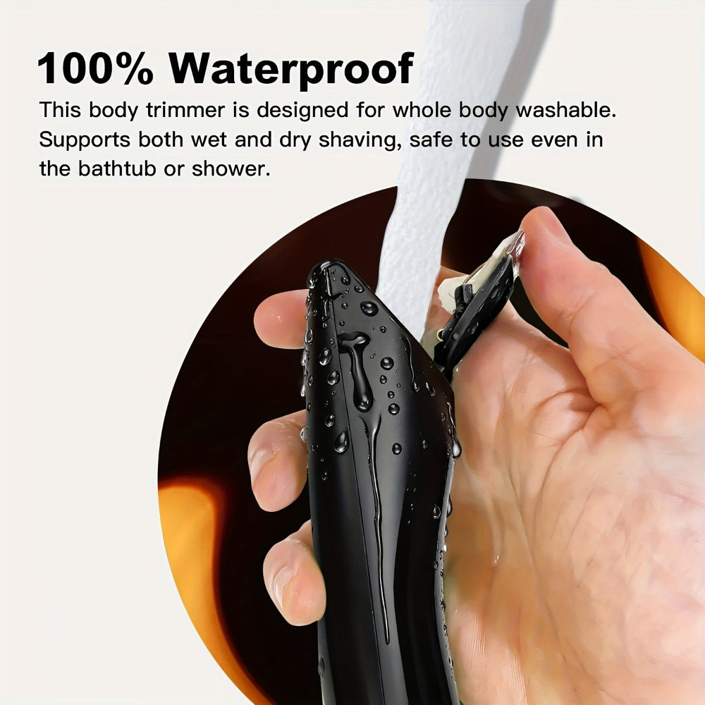 Electric Body Hair Trimmer for Men and Women with Replaceable Ceramic Blade in Blue or Black
