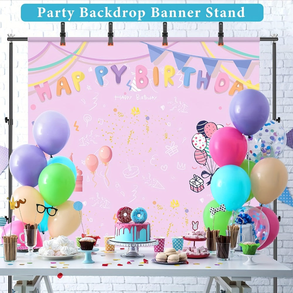 9x6.5ft Rectangular Backdrop Stand Adjustable Metal Background Stand for Wedding Ceremony Balloon Arch Photo Studio Birthday Anniversary