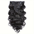 Clip In Human Hair Extensions Body Wave 8pcs 120g Full Head Real Human Hair Clip Ins Natural, for Home, Travel and Salon Hair Styling