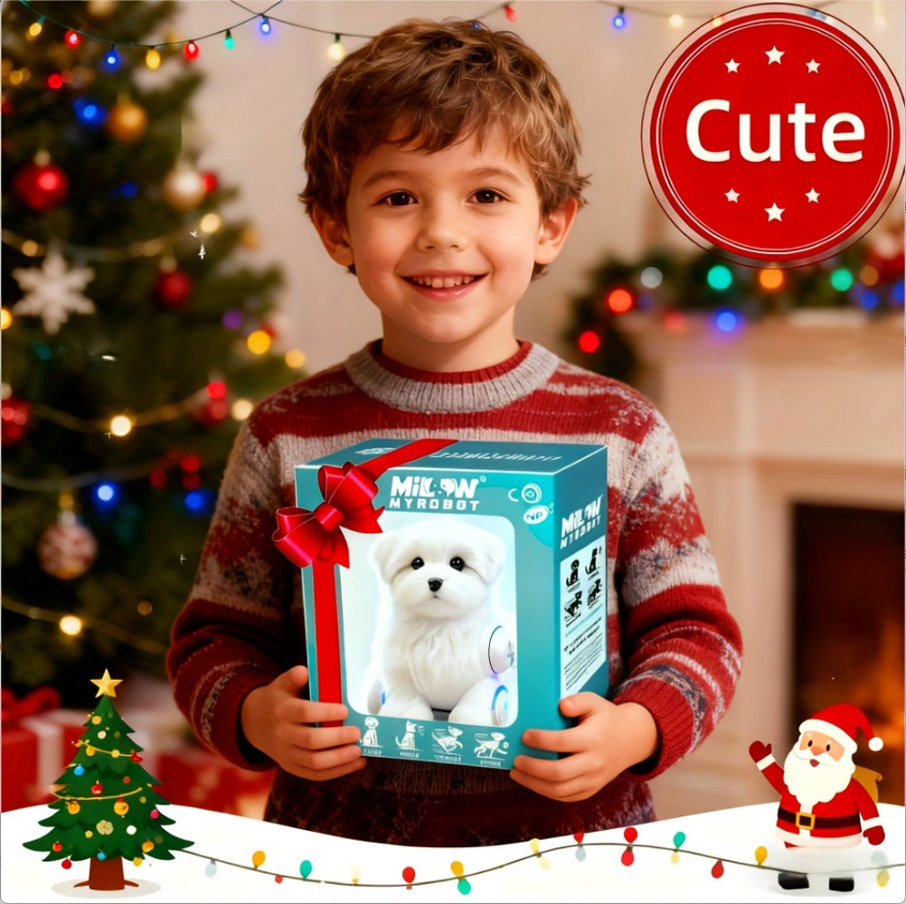 Plush Electric Puppy Toy That Walks & Barks, Interactive Electronic Pet with Plush & Gift Box, Parent-Child Companion
