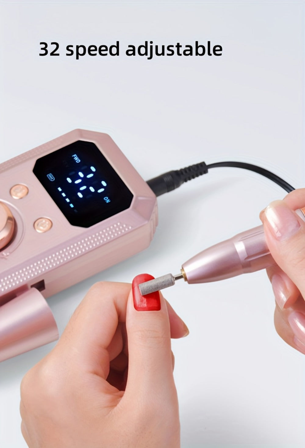 Cordless Electric Nail Drill Machine Rechargeable Professional E-File 11 Bits 20 Sanding Discs High Speed Acrylic Gel Natural Nails