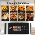 Air Fryer 6QT Multi Function LED Digital Touchscreen Visible Window Oil Free Non-Stick Basket for Entryways, Bedrooms and Living Spaces