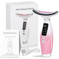LED Light Therapy Face Neck Shoulder Massager 7-Color USB Rechargeable Multiple Adjustable Modes Facial for Home or Salon Spa Use