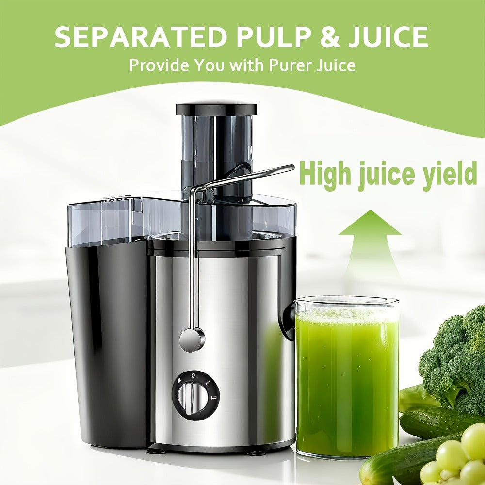 Juicer Machine Wide Mouth Juice Extractor Blender Food Processor 3-Speed Settings Easy Clean One-Touch Operation Multi-function