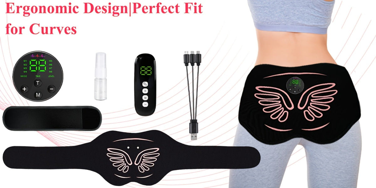 EMS Hip Trainer & Butt Stimulator with Remote Control, Rechargeable Electric Peach Butt Shaper for Women