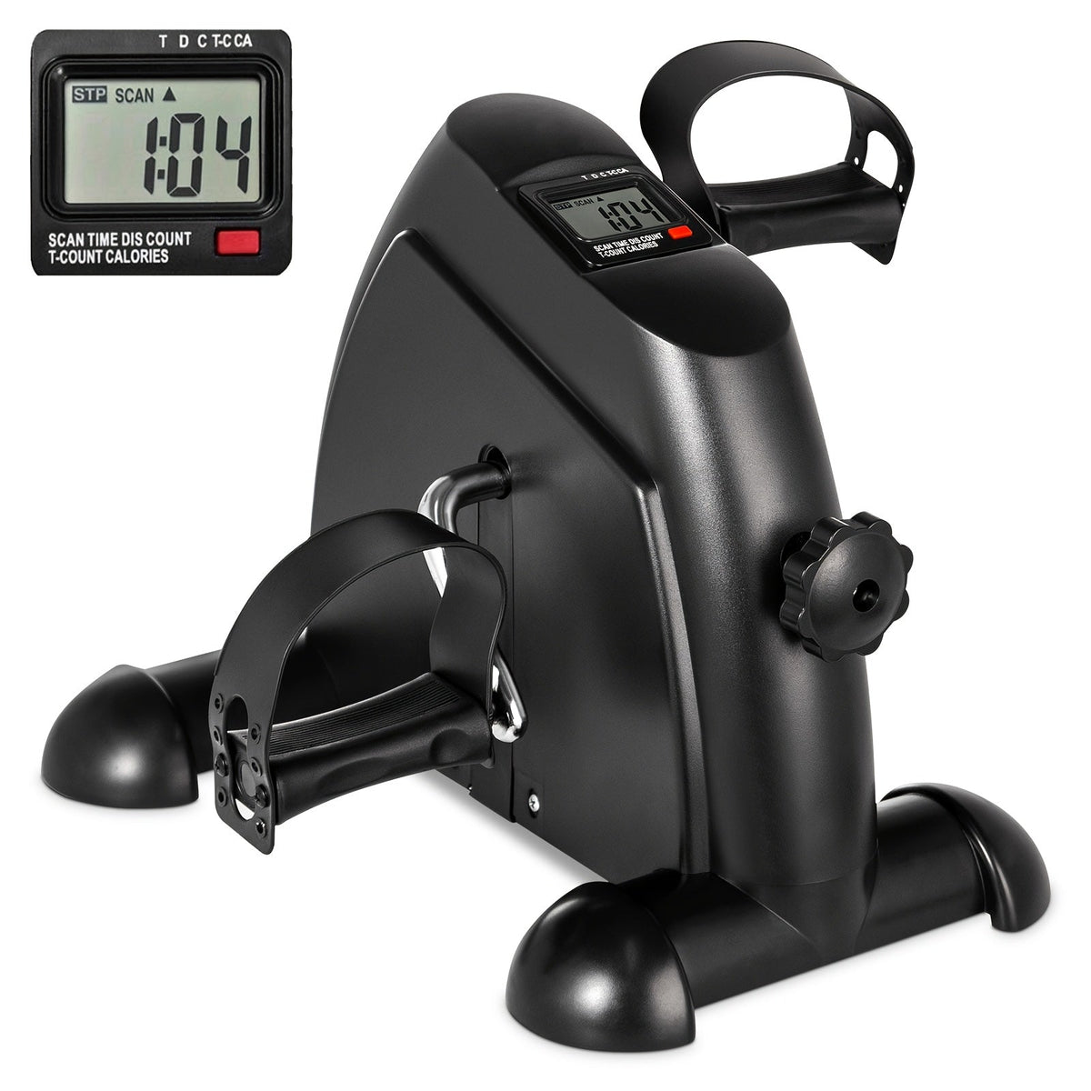 Under Desk Bike Pedal Exerciser with LCD Screen, Mini Portable Arm & Leg Exercise Bike for Home Office & Travel